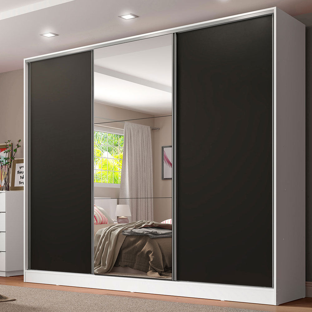 Guarda-Roupa Casal 100% MDF Madesa Royale 3 Portas de Correr com