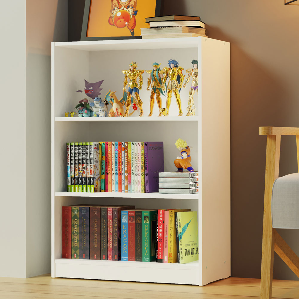 Estante Livreiro Madesa 6907 com 3 Nichos Branco | Madesa Móveis