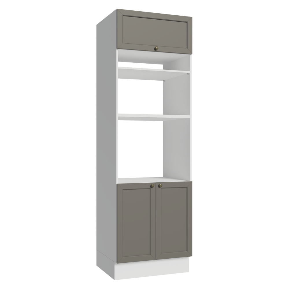 Torre Quente 70 cm 3 Portas Branco/Cinza Vik Madesa