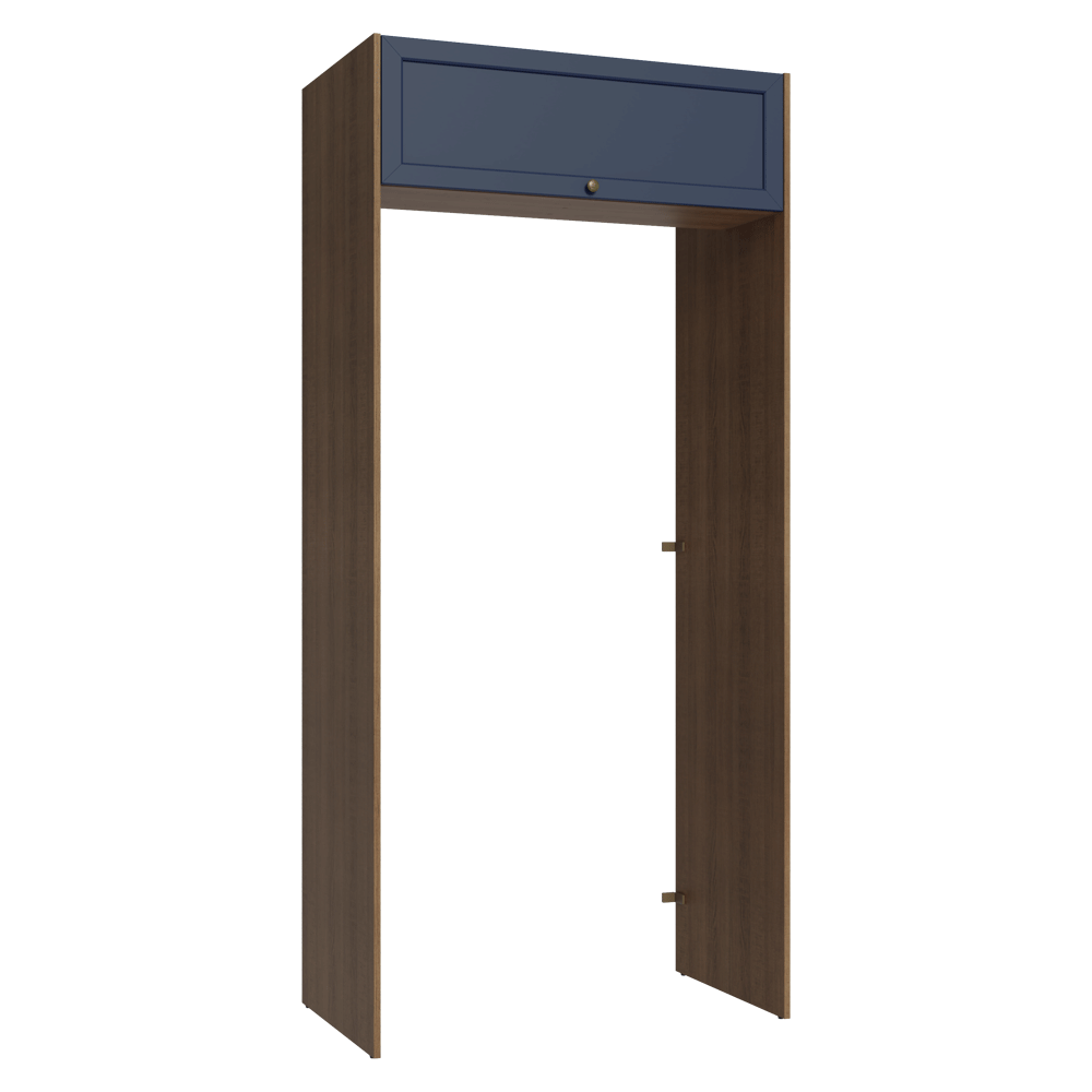 Porta-Geladeira 103 cm 1 Porta Basculante Rustic/Azul Vik Madesa