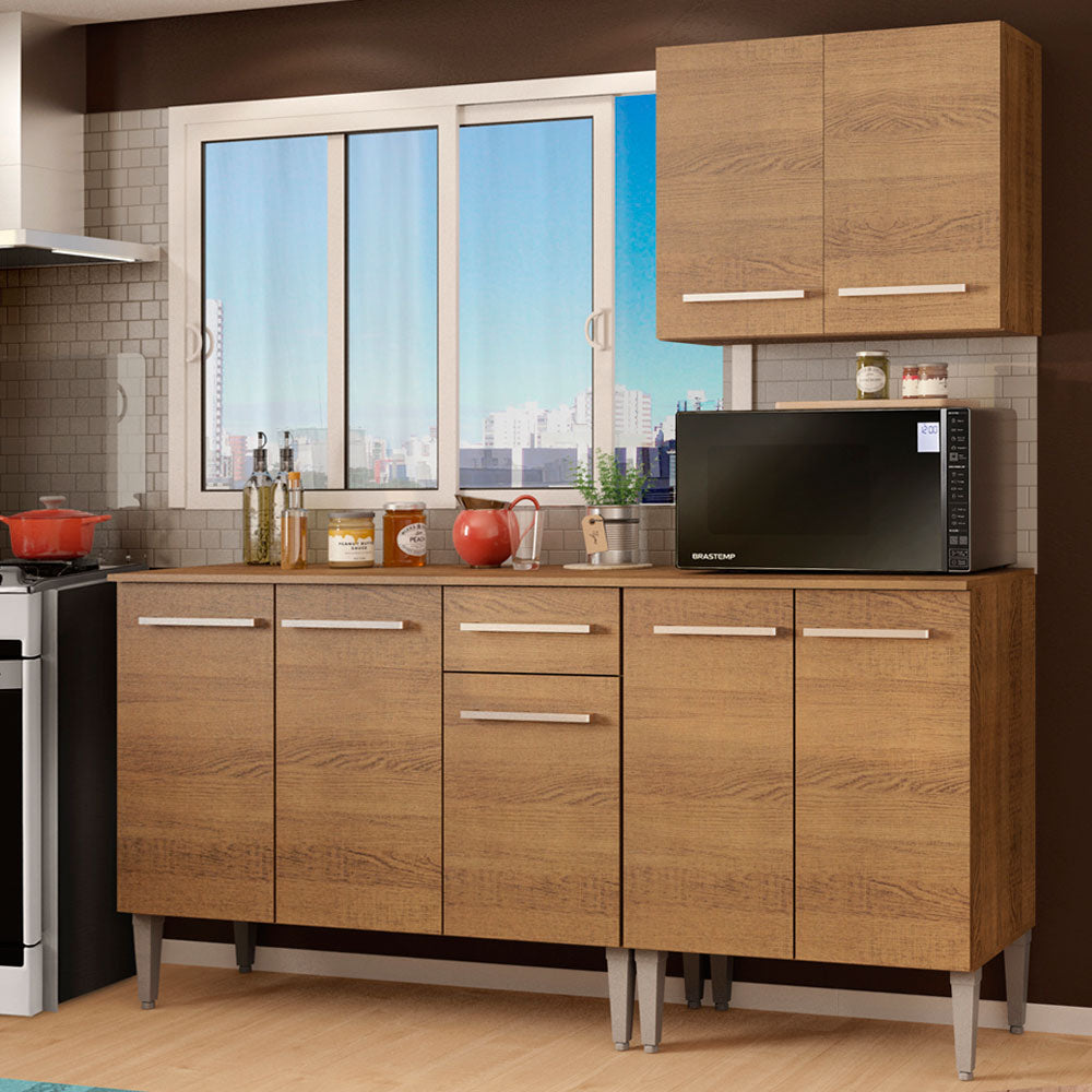 m&mページ Armário de Cozinha Compacta 169cm Rustic Emilly Free Madesa 01