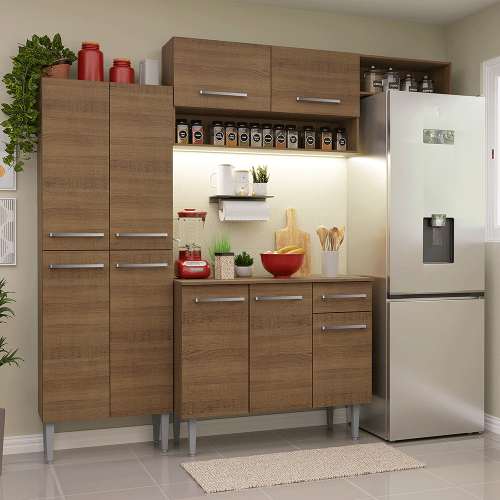 Armário de Cozinha Completa 229cm Rustic Emilly Madesa 18