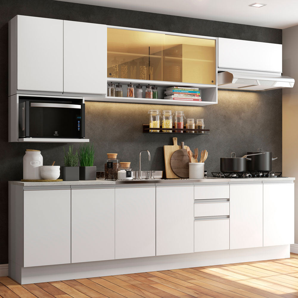 まぁページ Armário de Cozinha Completa 270cm Rustic/Branco Agata Madesa 01