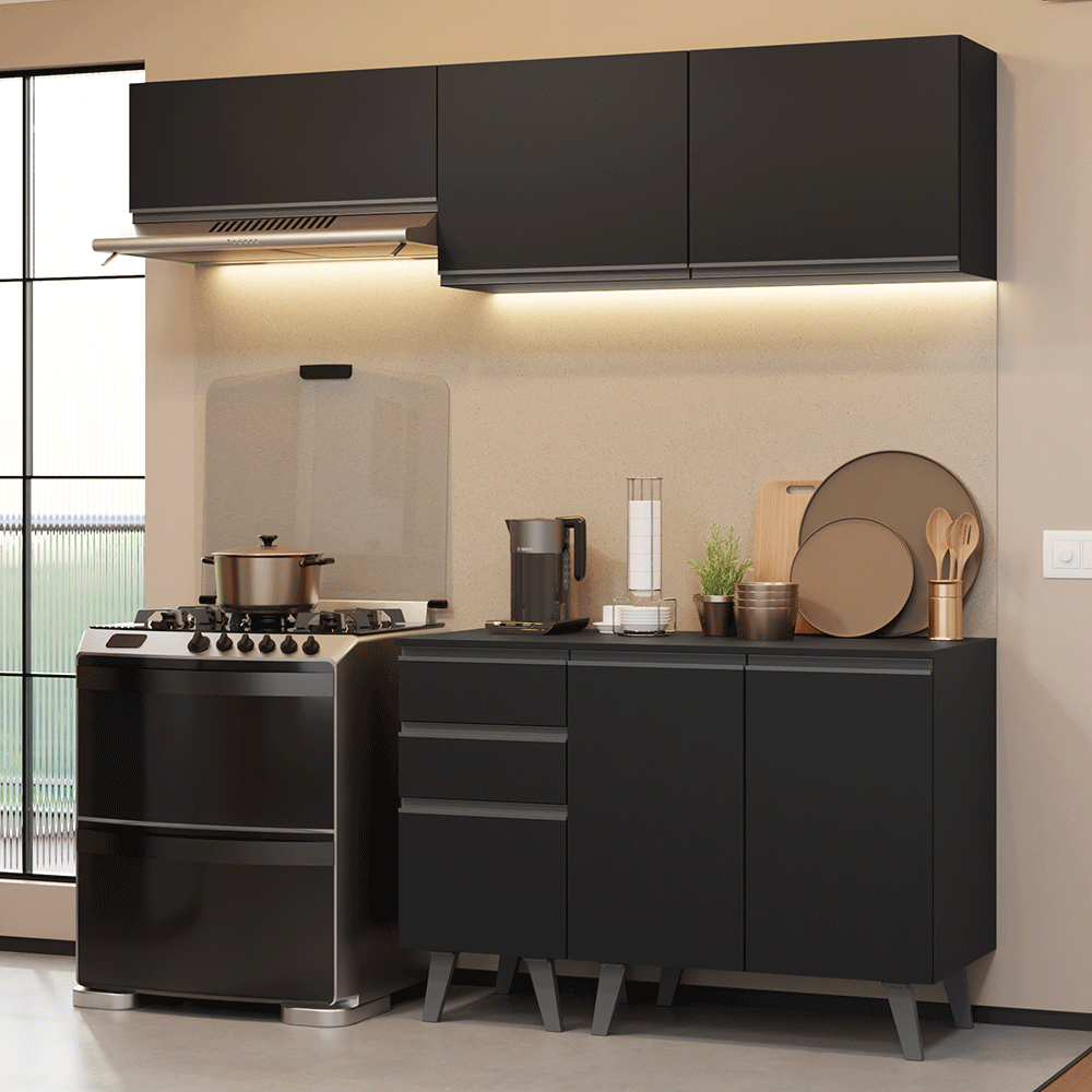 NICENESS SHARLEY サイズM Armário de Cozinha Compacta 200 cm Preto Nice Madesa 06
