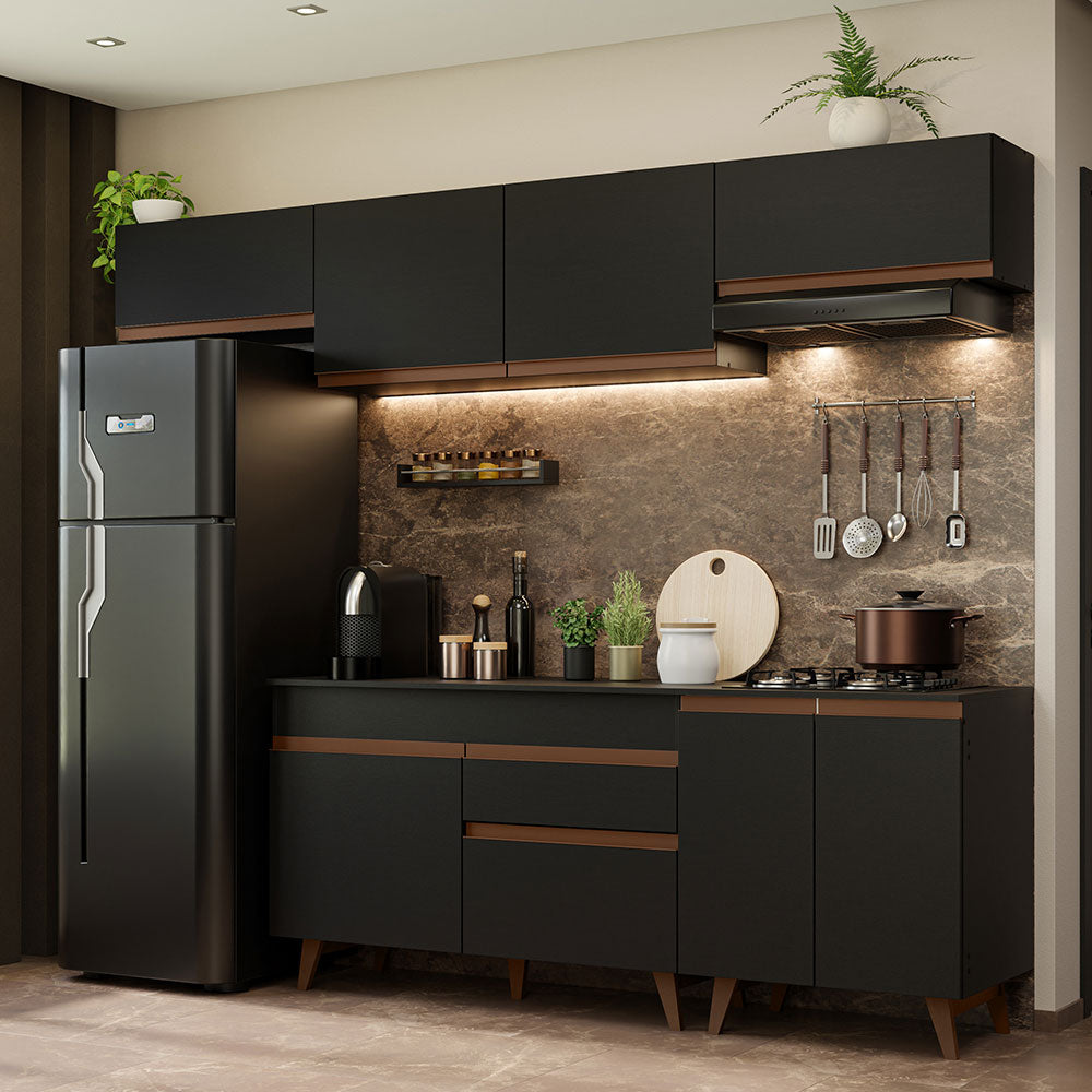 Resurrection Lサイズ 黒 Armário de Cozinha Completa 260cm Preto Reims Madesa 10