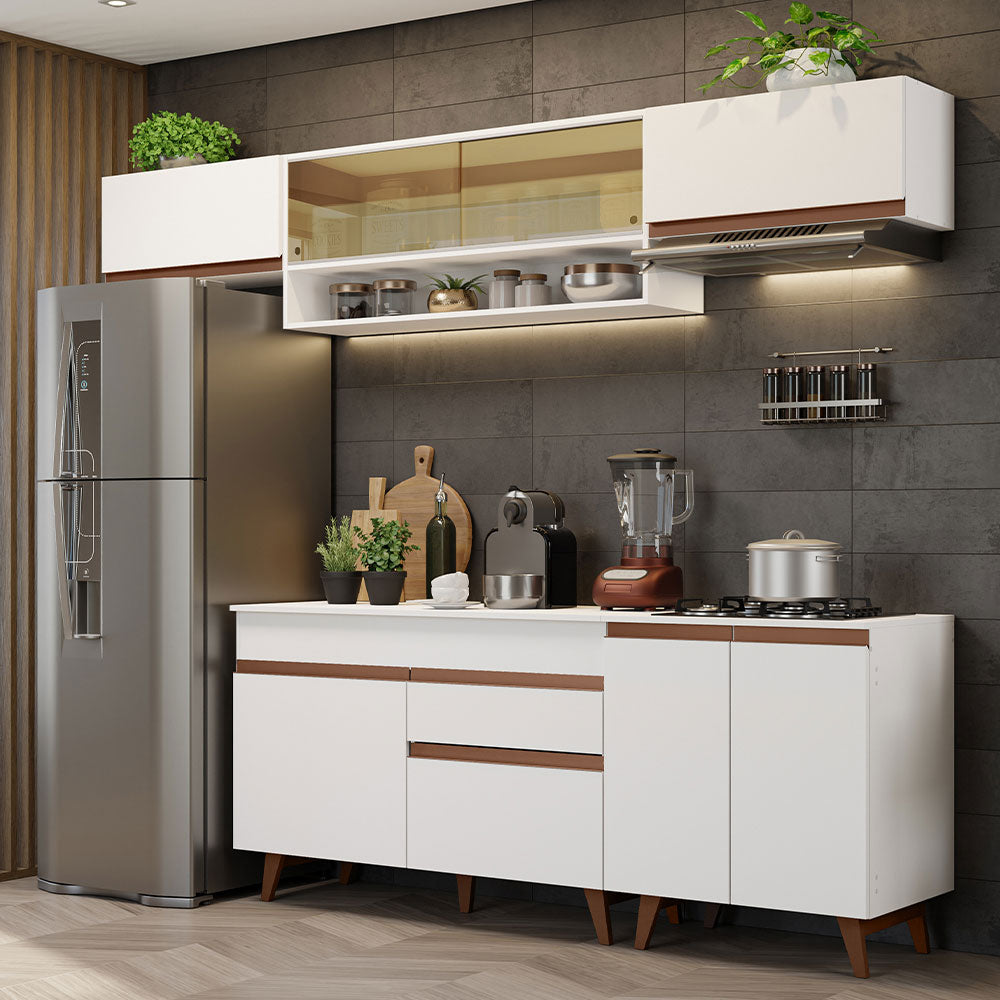 Reimsページ‼️ Armário de Cozinha Completa 260cm Branco Reims Madesa 11