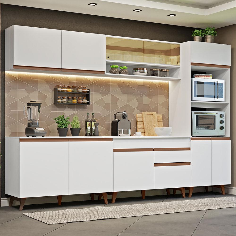 Compre online Armário de Cozinha Branco Reims com 310cm – Madesa