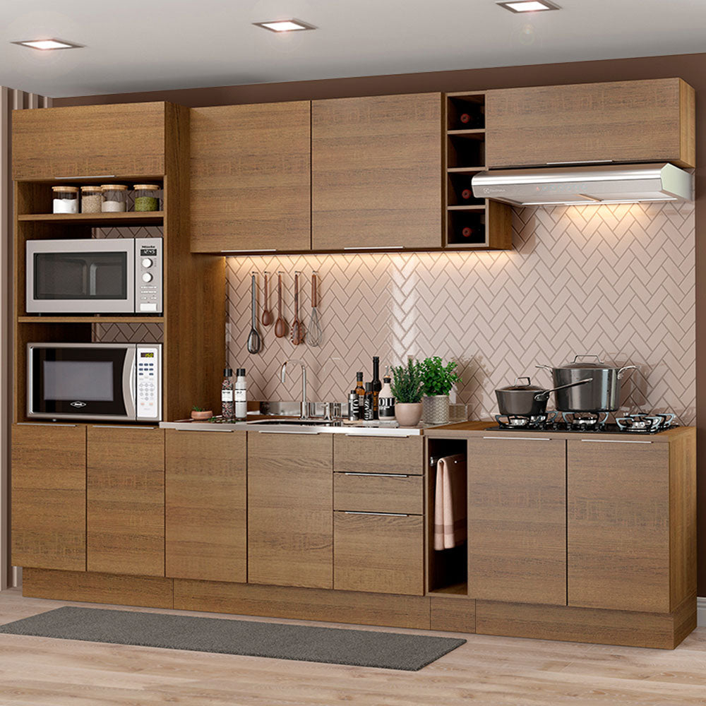 Armário de Cozinha Completa Stella 290cm Rustic Stella Madesa 01