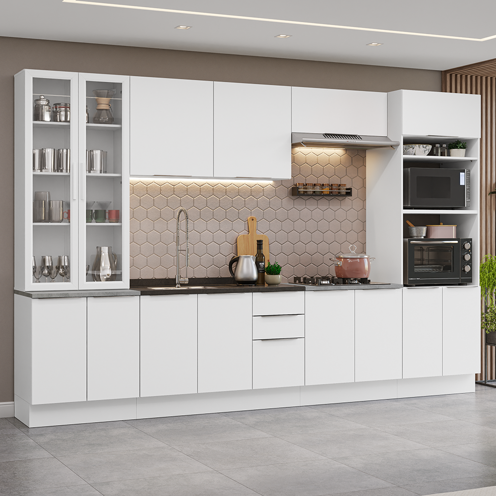 stellamccartny× XSサイズ Armário de Cozinha Completa 340cm Branco Stella Madesa 01