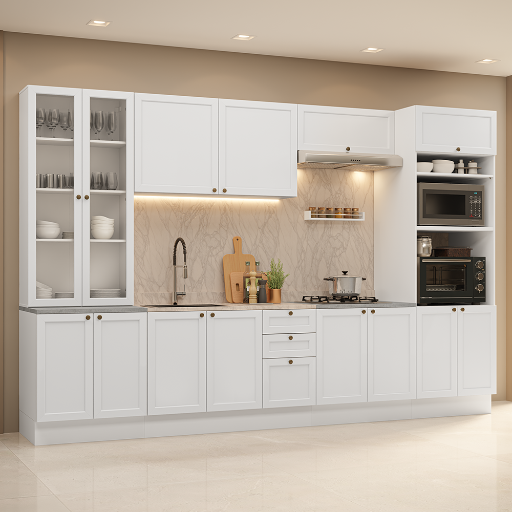 Vup Exa Mサイズ Armário de Cozinha Completa 340 cm Branco Vik Madesa 01