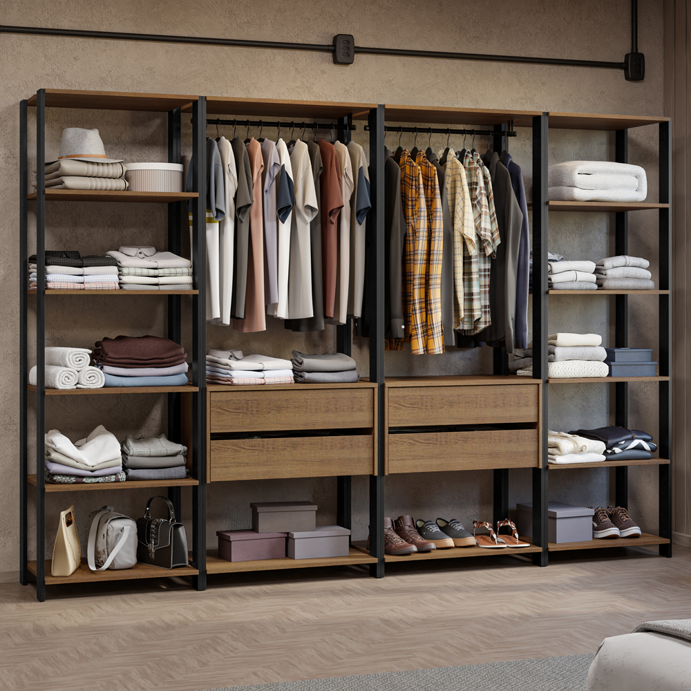 mayuイーストウッド Closet Valência 258cm com 4 Gavetas – Madesa