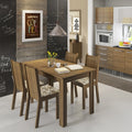 Conjunto Sala de Jantar Rosie Madesa Mesa Tampo de Madeira com 4 Cadeiras Rustic/Floral Lírio Bege