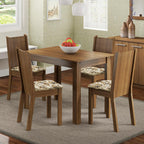 Conjunto Sala de Jantar Madesa Rute Mesa Tampo de Madeira com 4 Cadeiras Rustic/Lírio Bege