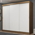 Guarda-Roupa Casal Madesa Kansas 3 Portas de Correr 3 Gavetas Rustic/Branco