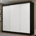 Guarda-Roupa Casal Madesa Kansas 3 Portas de Correr 3 Gavetas Preto/Branco