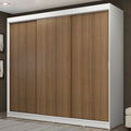 Guarda-Roupa Casal Madesa Kansas 3 Portas de Correr 3 Gavetas Branco/Rustic