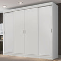 Guarda-Roupa Casal Madesa Austin 4 Portas de Correr 3 Gavetas Branco