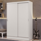 Guarda-Roupa Solteiro Madesa Luke 2 Portas de Correr de Madeira Branco