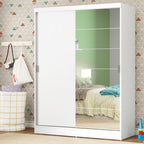 Guarda-Roupa Infantil Madesa Nick 2 Portas de Correr com Espelho Branco