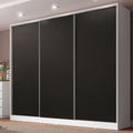 Guarda-Roupa Casal 100% MDF Madesa Royale 3 Portas de Correr Branco/Preto