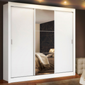 Guarda-Roupa Casal 3 Portas de Correr com Espelho Branco Madesa Mônaco