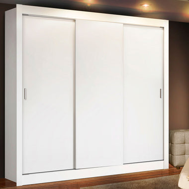 Guarda-Roupa Casal Madesa Lyon 3 Portas de Correr 2 Gavetas Branco