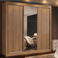 Guarda-Roupa Casal 3 Portas de Correr com Espelho Rustic Madesa Mônaco