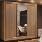 Guarda-Roupa Casal 3 Portas de Correr com Espelho Rustic Madesa Mônaco