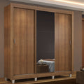 Guarda-Roupa Casal Madesa Mônaco 3 Portas de Correr com Espelho com Pés Rustic