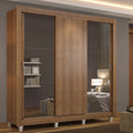 Guarda-Roupa Casal Madesa Mônaco 3 Portas de Correr com Espelhos com Pés Rustic