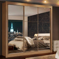 Guarda-Roupa Casal Madesa Mônaco 3 Portas de Correr de Espelho Rustic