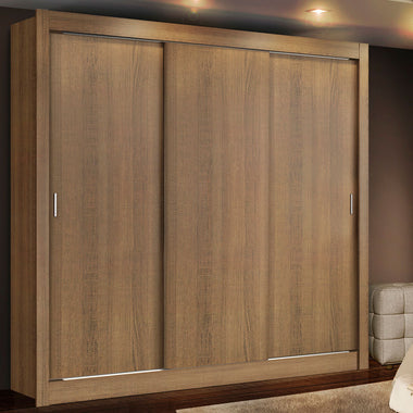 Guarda-Roupa Casal Madesa Lyon Plus 3 Portas de Correr 4 Gavetas Rustic