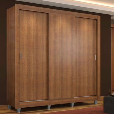 Guarda-Roupa Casal Madesa Mônaco 3 Portas de Correr com Pés Rustic