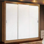 Guarda-Roupa Casal Madesa Lyon 3 Portas de Correr 2 Gavetas Rustic/Branco
