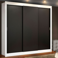 Guarda-Roupa Casal 3 Portas de Correr Branco/Preto Nobre Madesa