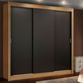 Guarda-Roupa Casal Madesa Lyon 3 Portas de Correr 2 Gavetas Rustic/Preto