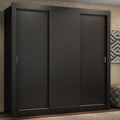 Guarda-Roupa Casal Madesa Lyon Plus 3 Portas de Correr 4 Gavetas Preto