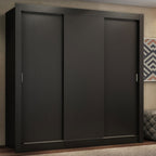 Guarda-Roupa Casal Madesa Lyon Plus 3 Portas de Correr 4 Gavetas Preto