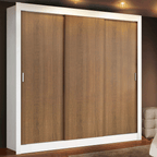 Guarda-Roupa Casal Madesa Mônaco 3 Portas de Correr Branco/Rustic