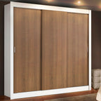 Guarda-Roupa Casal Madesa Lyon 3 Portas de Correr 2 Gavetas Branco/Rustic