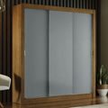 Guarda-Roupa Casal Madesa Mônaco 3 Portas de Correr Rustic/Cinza