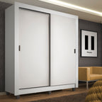 Guarda-Roupa Solteiro Madesa Denver 2 Portas de Correr com Pés Branco