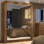 Guarda-Roupa Solteiro Madesa Denver 2 Portas de Correr de Espelho Rustic