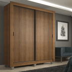 Guarda-Roupa Solteiro Madesa Denver 2 Portas de Correr com Pés Rustic