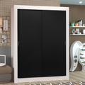 Guarda-Roupa Solteiro Madesa Denver 2 Portas de Correr Branco/Preto