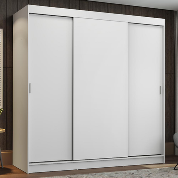 Guarda-Roupa Casal 3 Portas de Correr Branco Reno Madesa