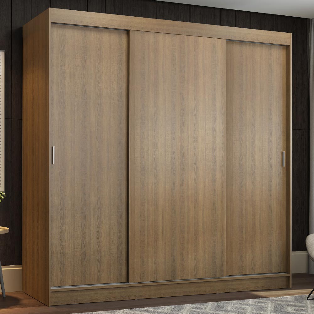 Guarda-Roupa Casal Madesa Reno 3 Portas de Correr Rustic
