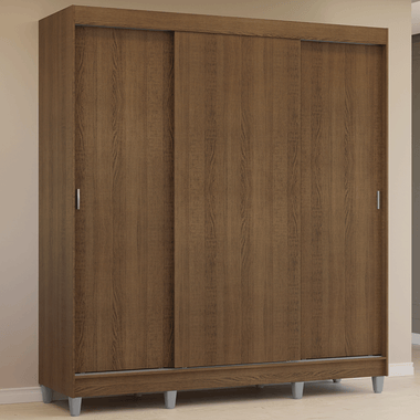Guarda-Roupa Casal com Pés 3 Portas de Correr Rustic Reno Madesa