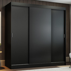 Guarda-Roupa Casal Madesa Reno 3 Portas de Correr Preto