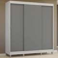 Guarda-Roupa Casal com Pés 3 Portas de Correr Branco/Cinza Reno Madesa